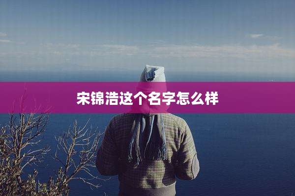 宋锦浩这个名字怎么样