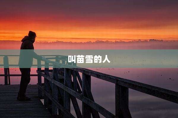 叫苗雪的人