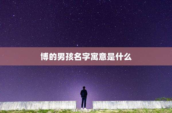 博的男孩名字寓意是什么