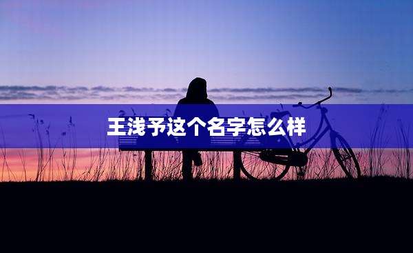 王浅予这个名字怎么样