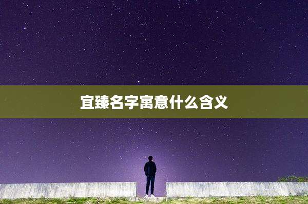 宜臻名字寓意什么含义