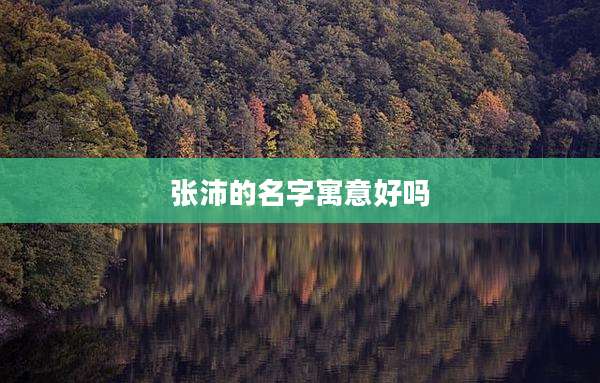 张沛的名字寓意好吗