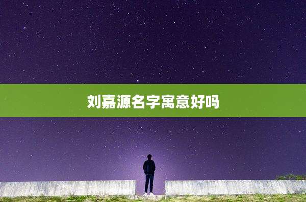 刘嘉源名字寓意好吗