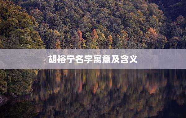 胡裕宁名字寓意及含义