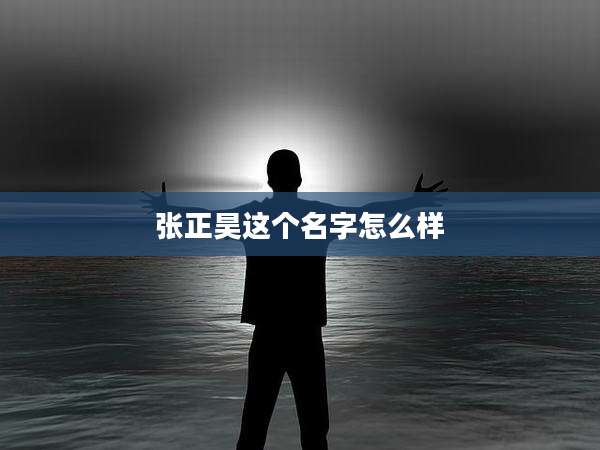 张正昊这个名字怎么样