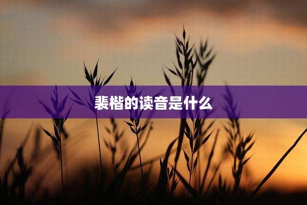 裴楷的读音是什么