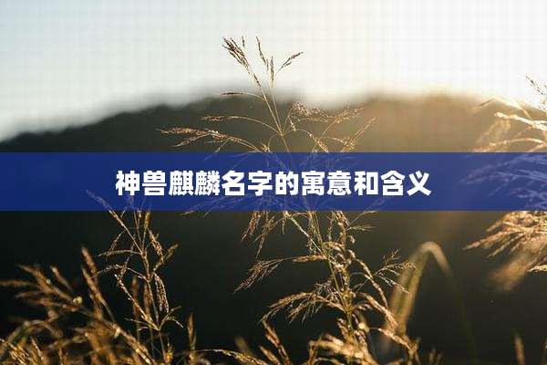 神兽麒麟名字的寓意和含义