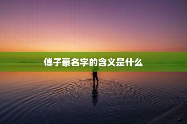 傅子豪名字的含义是什么