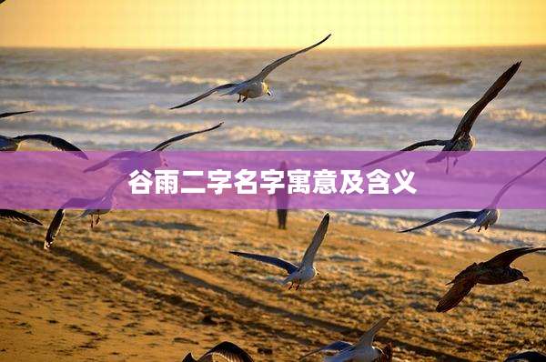 谷雨二字名字寓意及含义