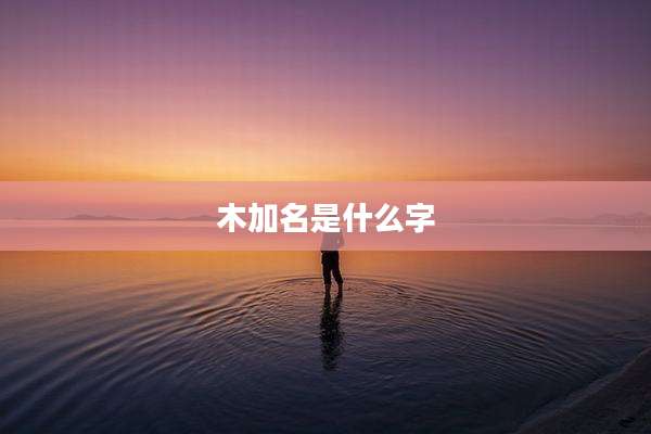 木加名是什么字