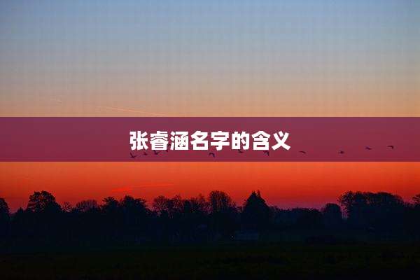 张睿涵名字的含义