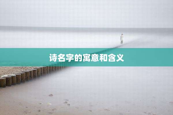 诗名字的寓意和含义