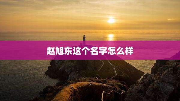 赵旭东这个名字怎么样