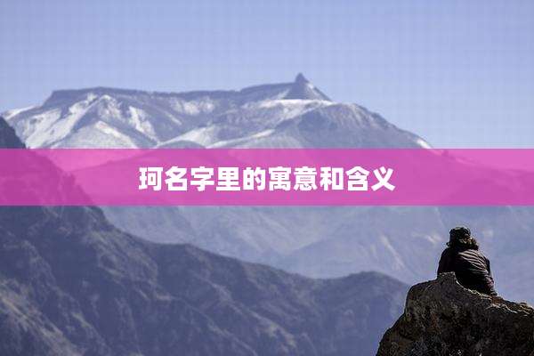 珂名字里的寓意和含义
