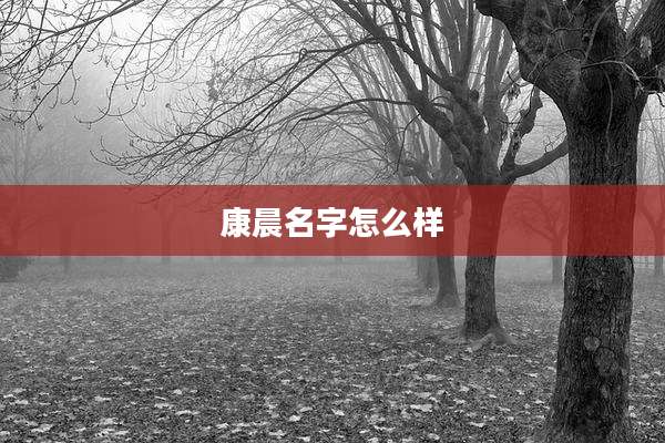 康晨名字怎么样