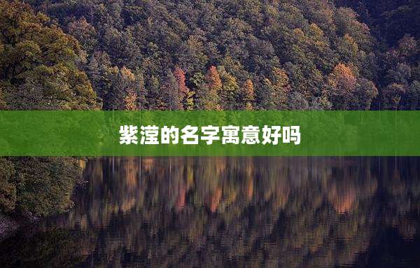 紫滢的名字寓意好吗