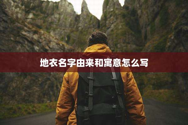地衣名字由来和寓意怎么写