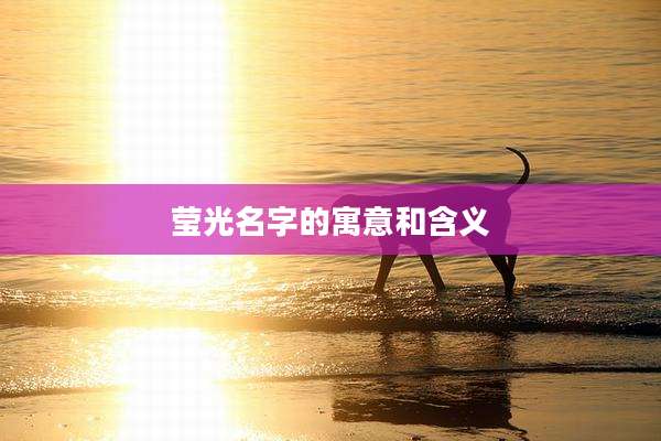 莹光名字的寓意和含义