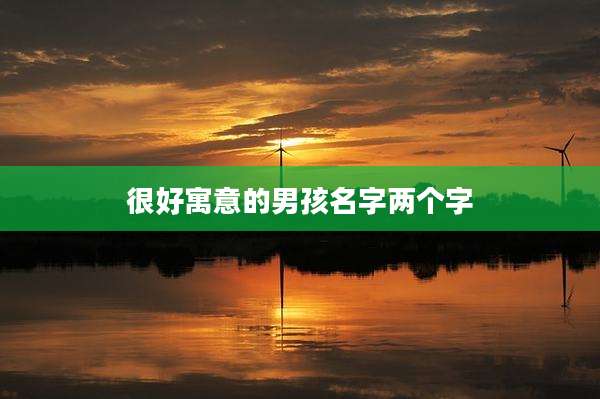 很好寓意的男孩名字两个字
