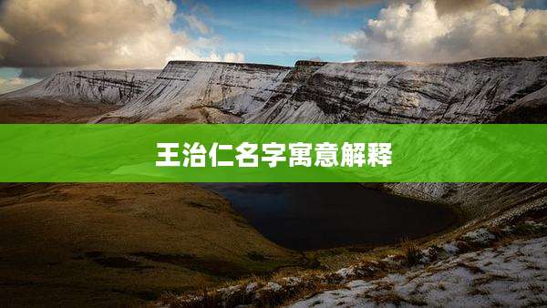 王治仁名字寓意解释