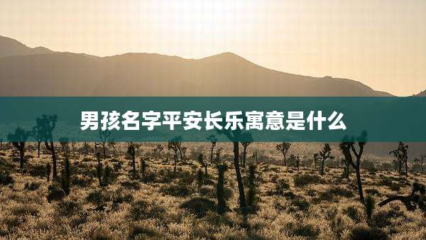 男孩名字平安长乐寓意是什么