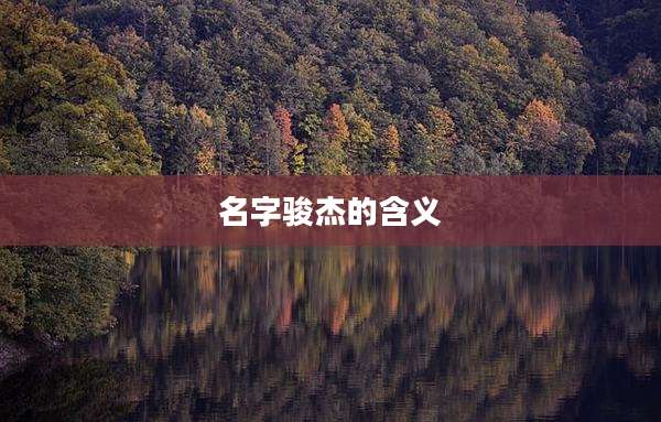 名字骏杰的含义