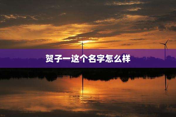 贺子一这个名字怎么样