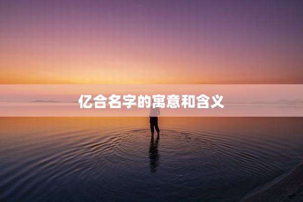 亿合名字的寓意和含义