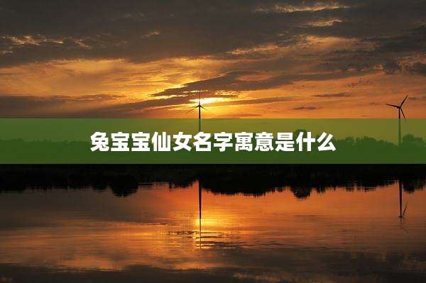 兔宝宝仙女名字寓意是什么