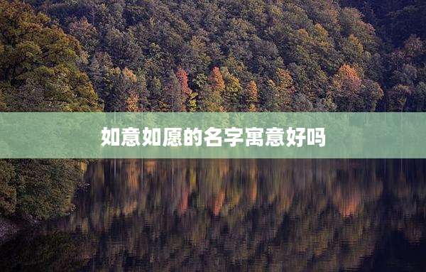 如意如愿的名字寓意好吗