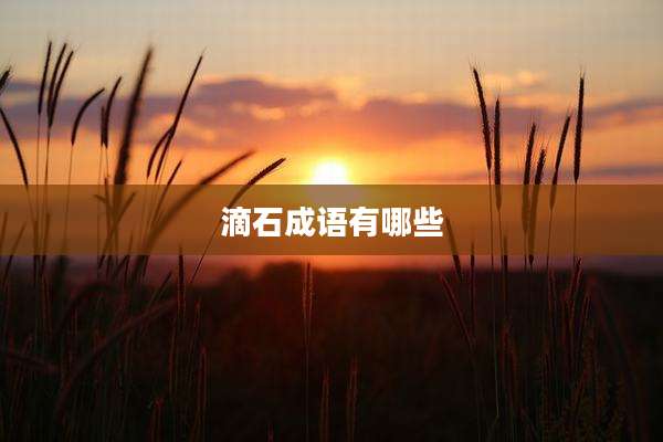 滴石成语有哪些