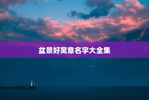 盆景好寓意名字大全集