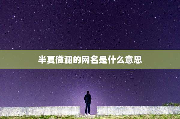 半夏微澜的网名是什么意思