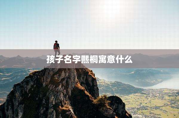 孩子名字熙桐寓意什么