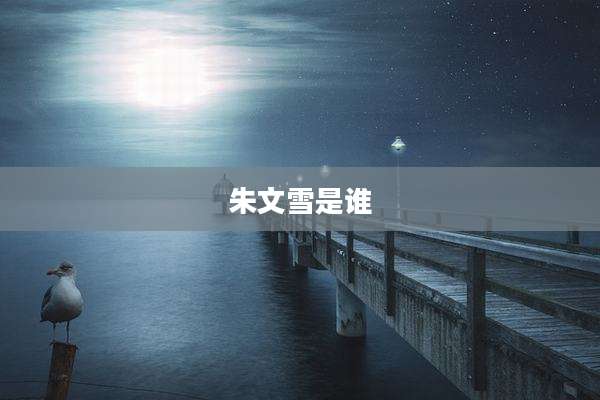 朱文雪是谁