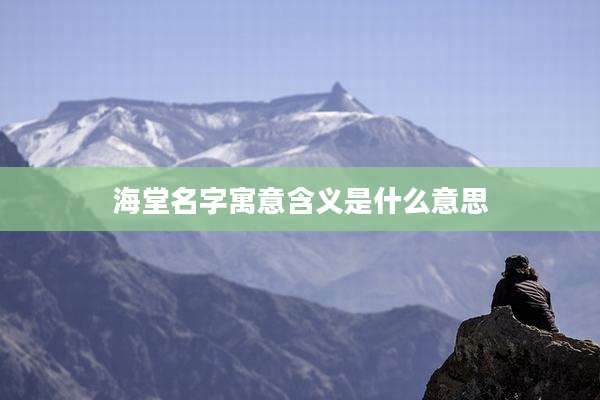 海堂名字寓意含义是什么意思