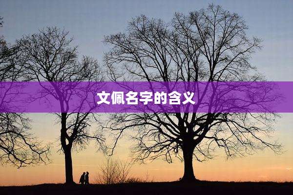 文佩名字的含义