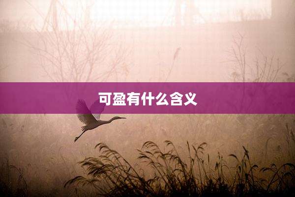 可盈有什么含义
