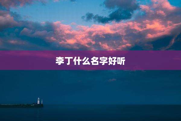 李丁什么名字好听