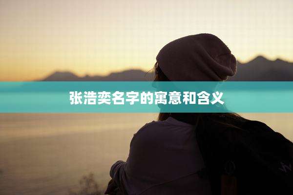 张浩奕名字的寓意和含义