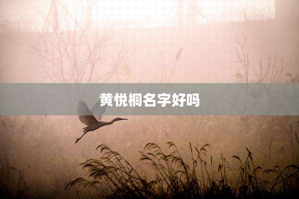 黄悦桐名字好吗