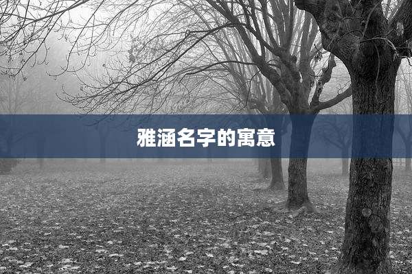 雅涵名字的寓意