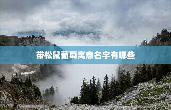 带松鼠葡萄寓意名字有哪些