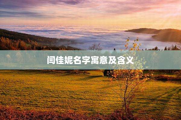 闫佳妮名字寓意及含义