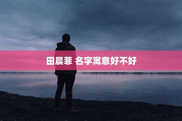田晨菲 名字寓意好不好