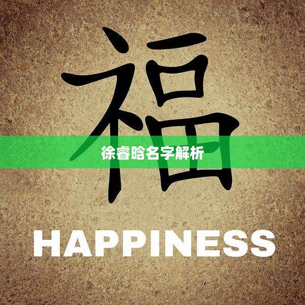 徐睿晗名字解析