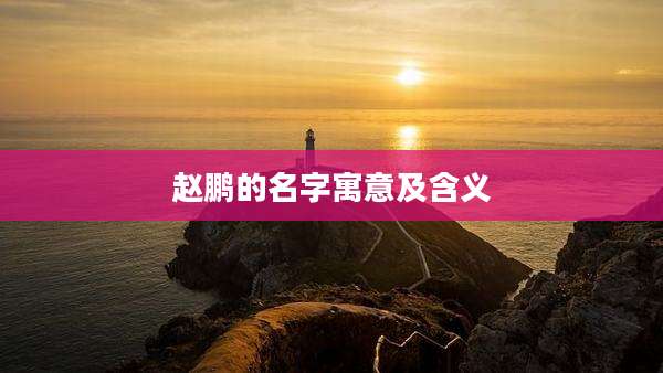 赵鹏的名字寓意及含义