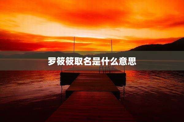 罗筱筱取名是什么意思