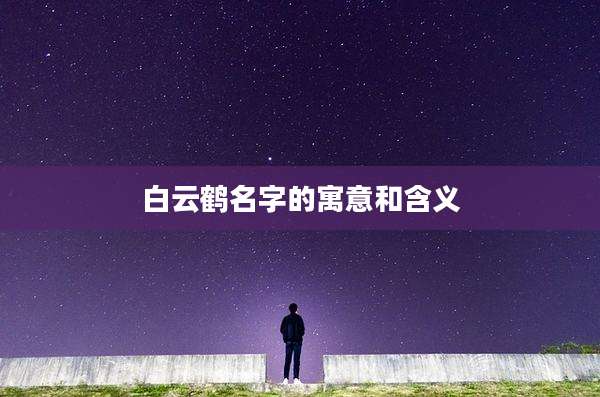 白云鹤名字的寓意和含义
