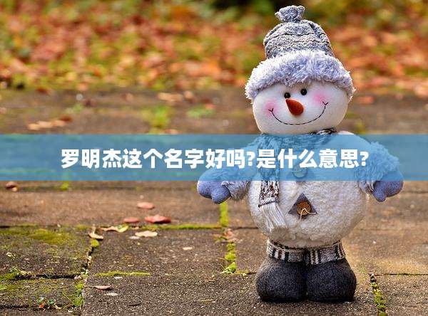 罗明杰这个名字好吗?是什么意思?